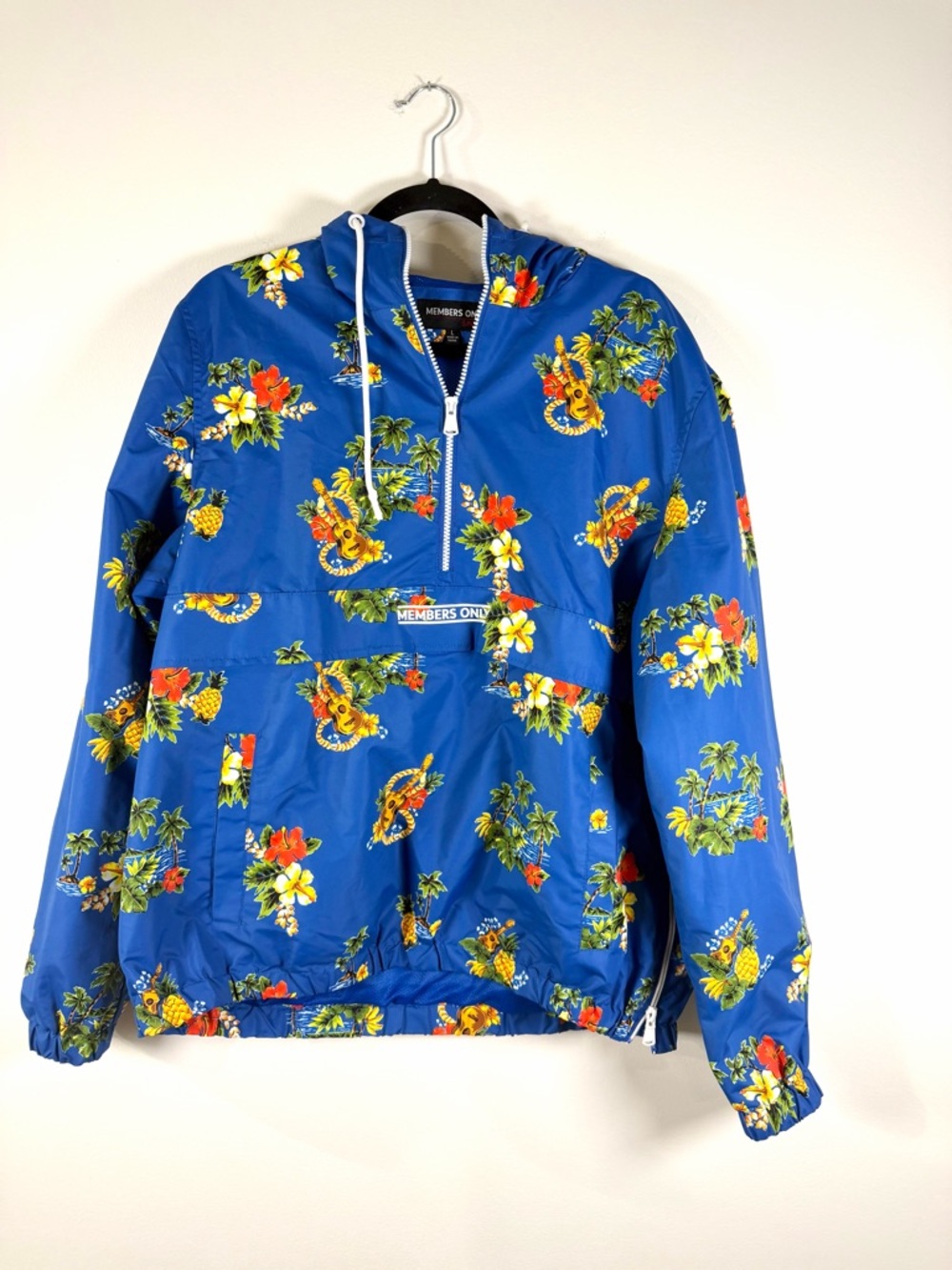 Members Only Blue Tropical Zip Anorak
